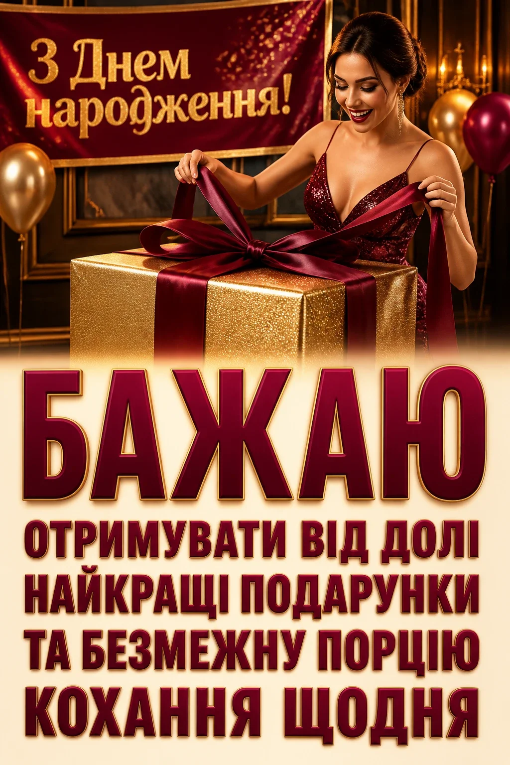 привітання з днем народження своїми словами короткі жінці