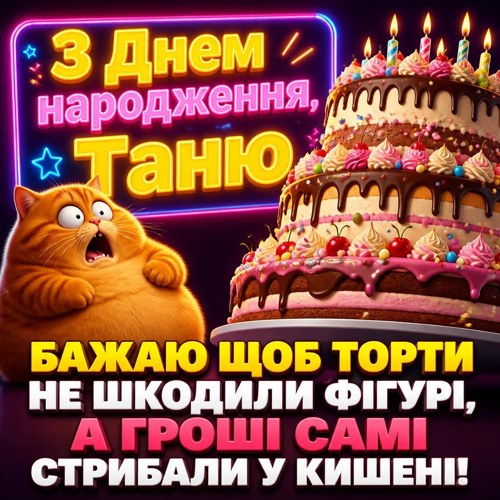 з днем народження таня