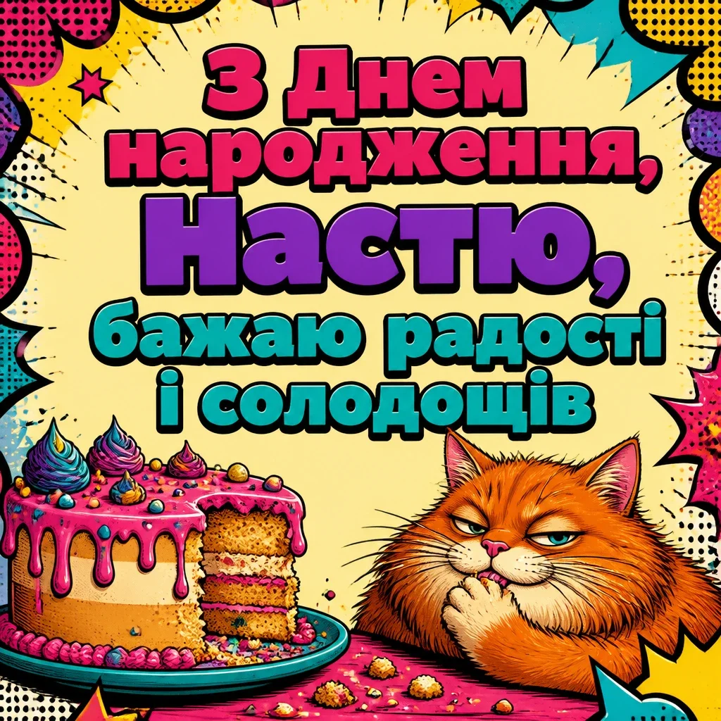 з днем народження настя