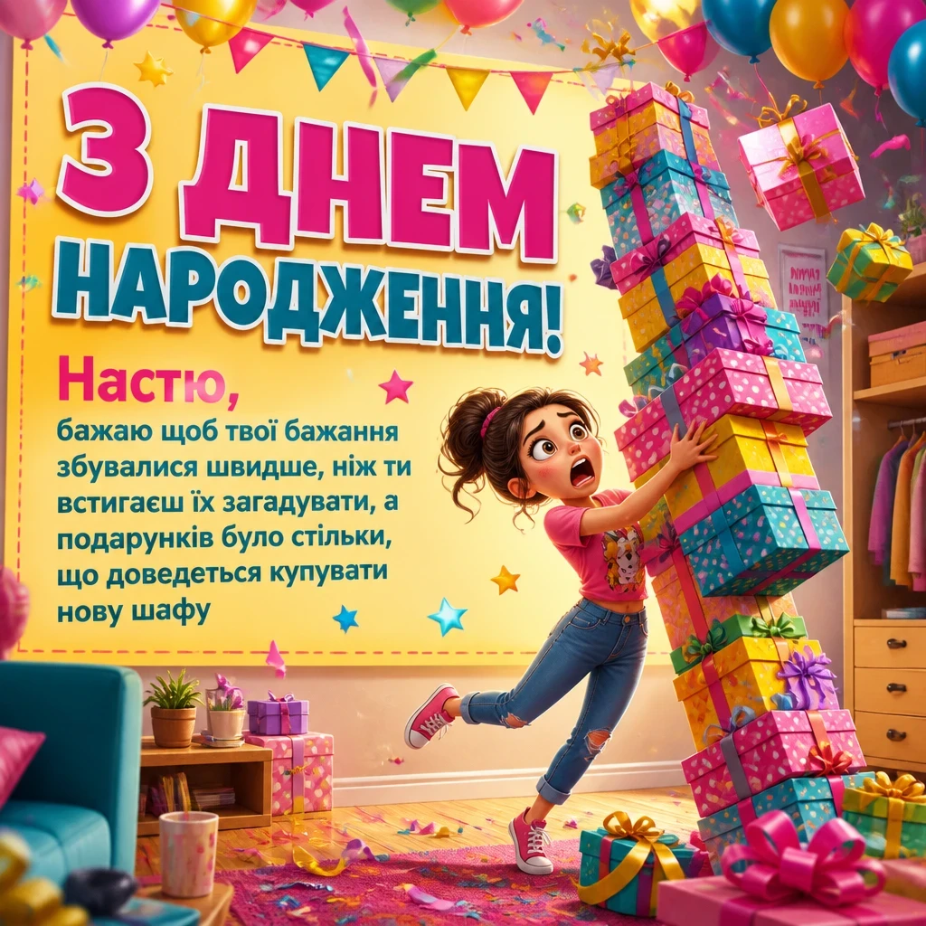 з днем народження настя