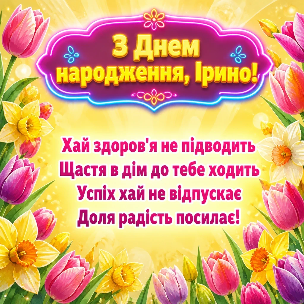 з днем народження ірина