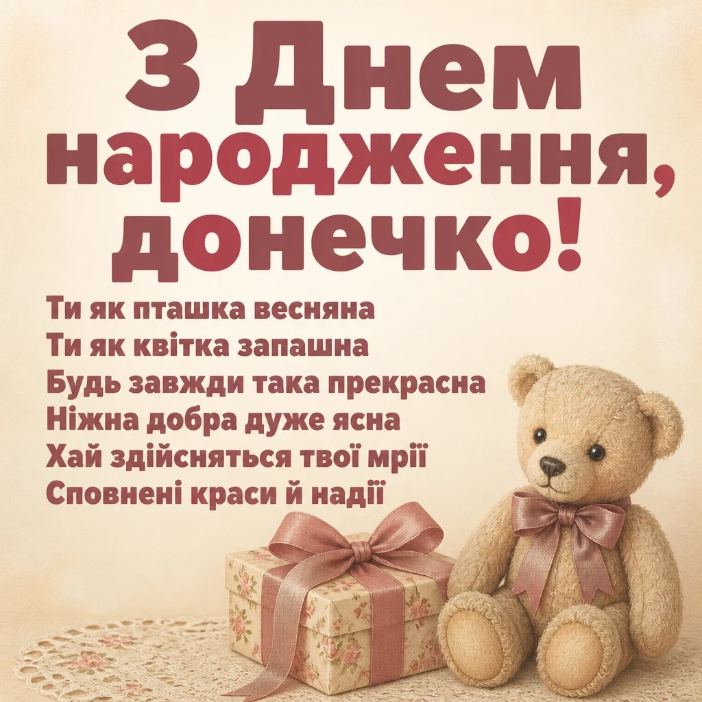 люба донечка з днем народження донечко люба донечка з днем народження донечко