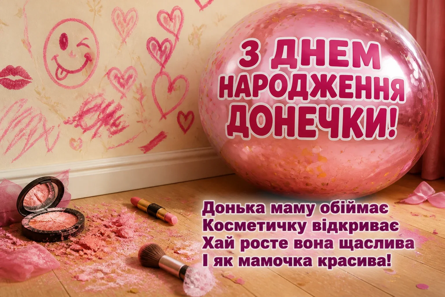 привітання мамі з днем народження донечки