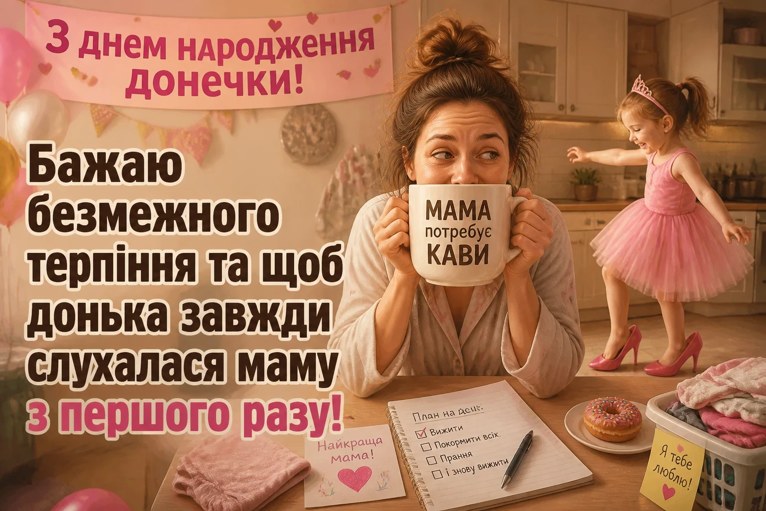 привітання мамі з днем народження донечки