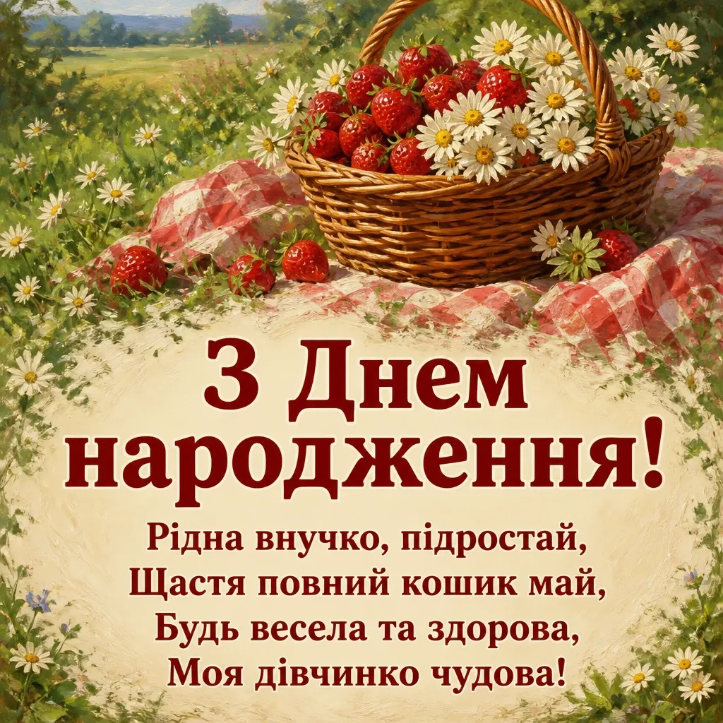 привітання з днем народження внучки від бабусі