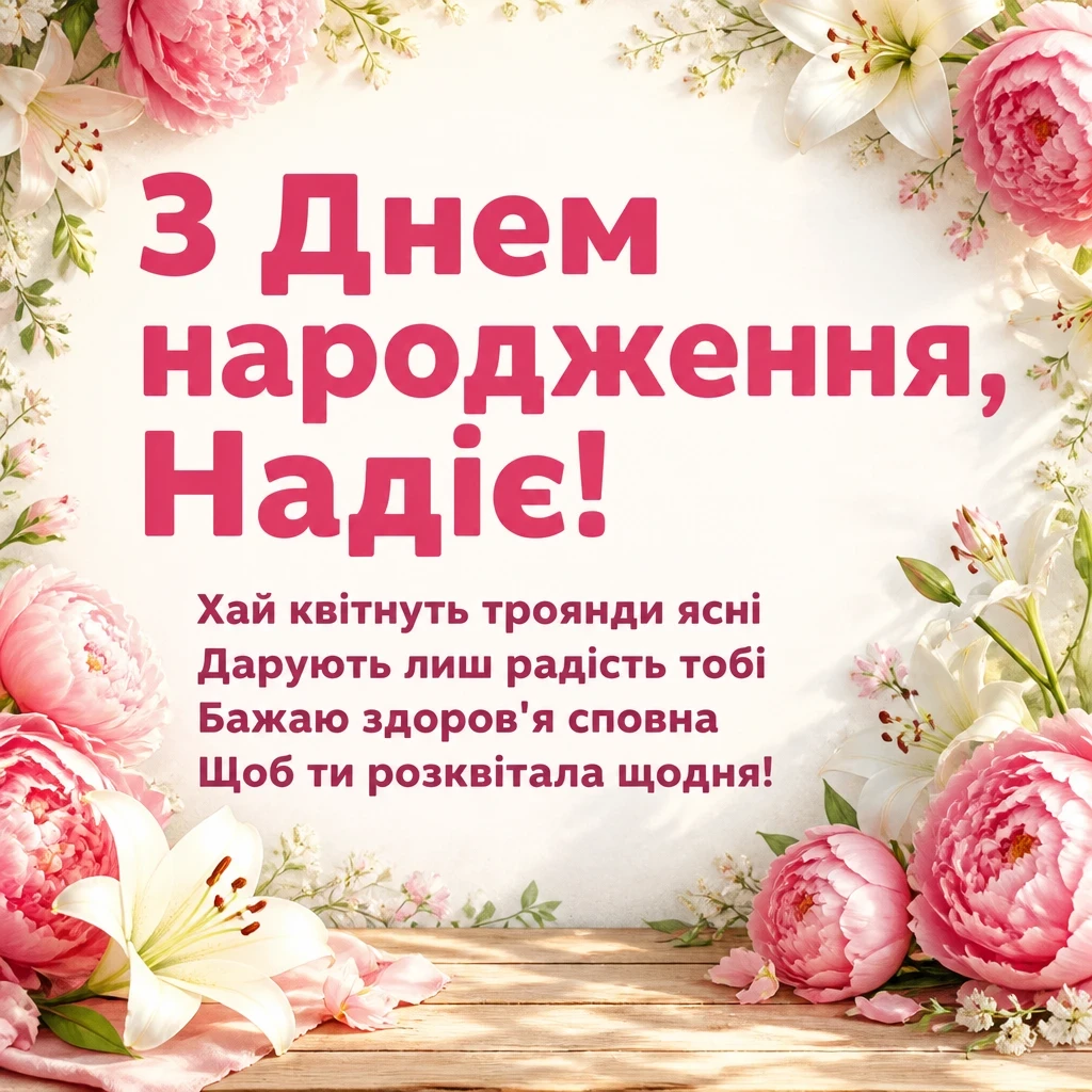 з днем народження надія