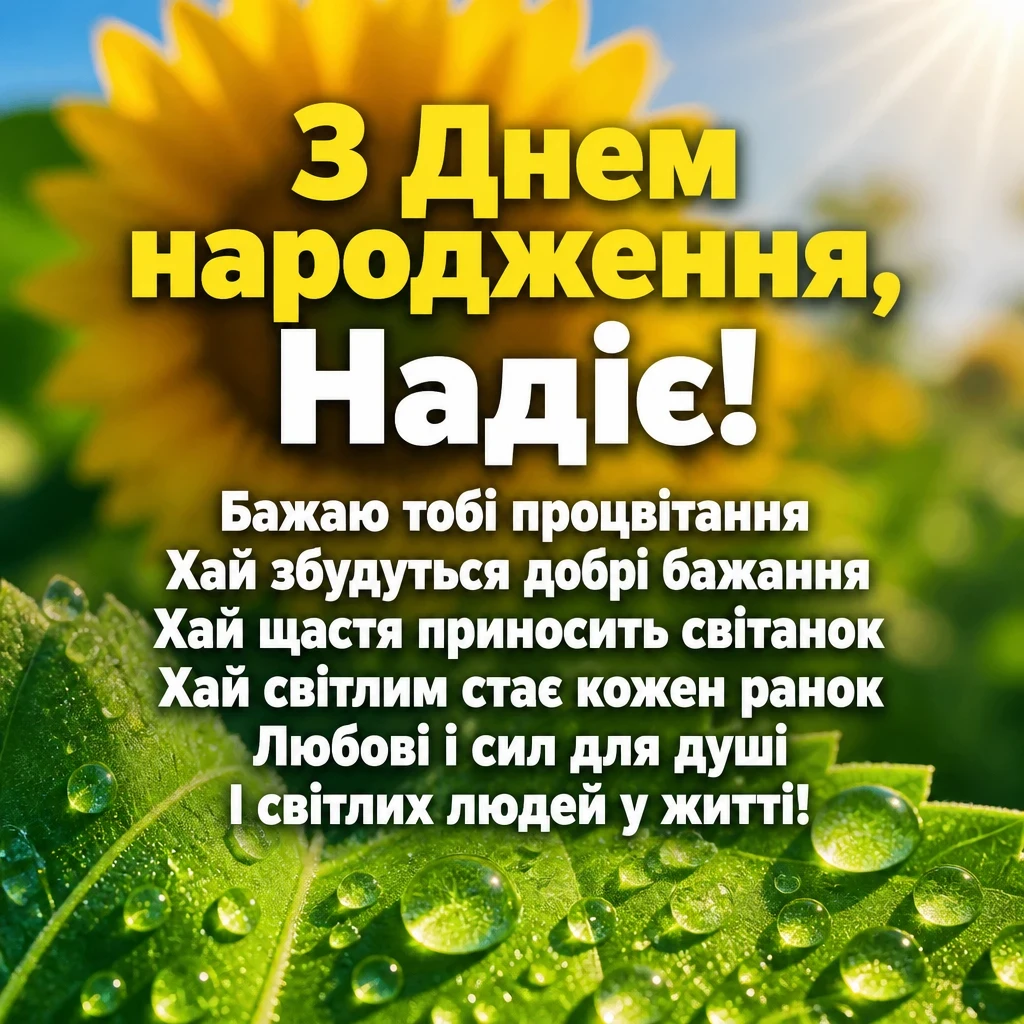 з днем народження надія