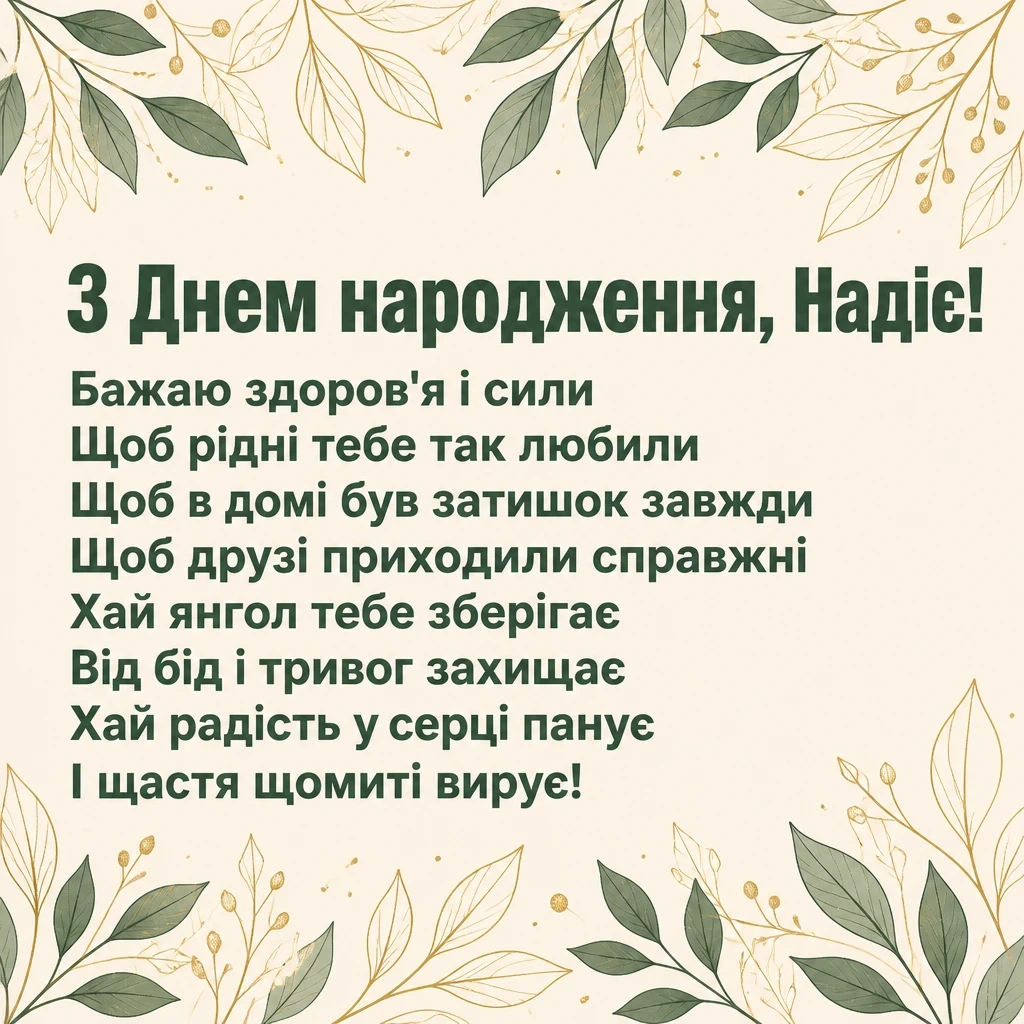з днем народження надія
