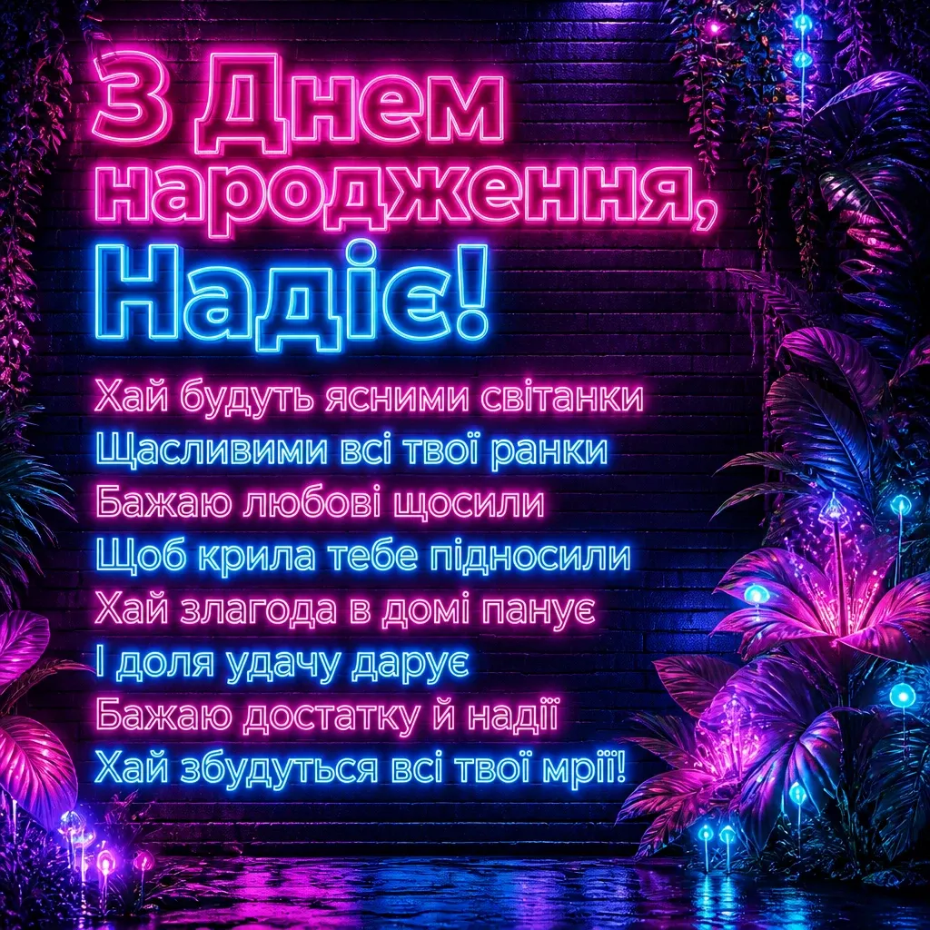 з днем народження надія