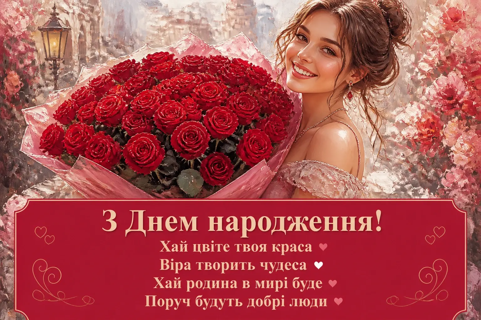 красиве привітання з днем народження жінці